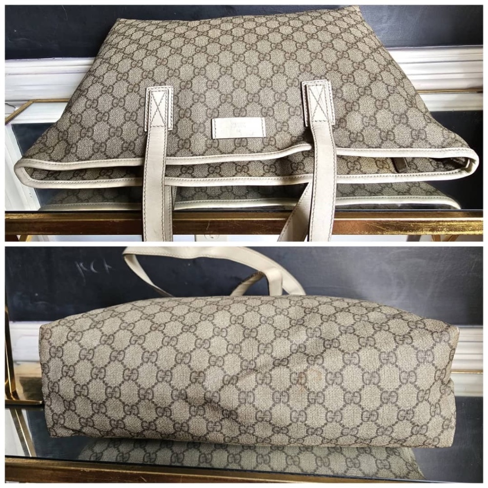 Authentic Gucci Gg Monogram Tote Bag Beige/Cream - Picture 10 of 14